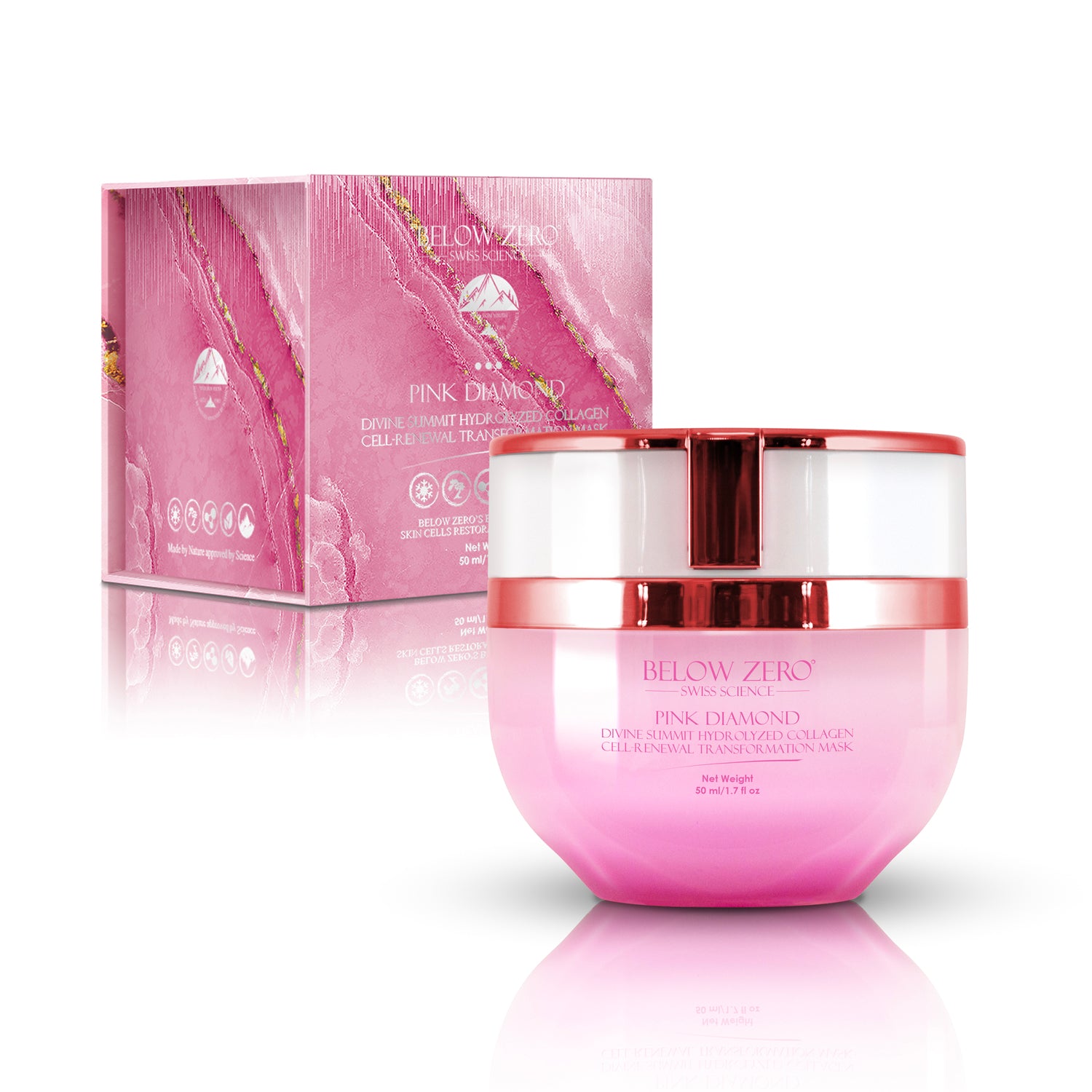 Below Zero Pink Diamond Divine Summit Hydrolyzed Collagen Cell-Renewal