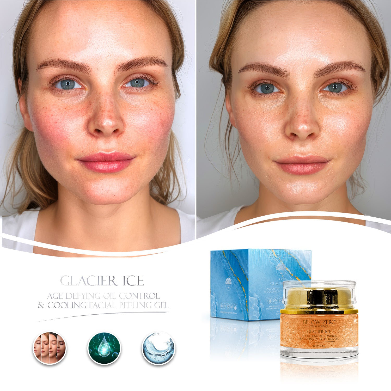 フェイスジェル・ゲル LATIA Clear Peeling Oil Below Zero Glacier Ice Age Defying Oil Control & Cooling Facial Peelin