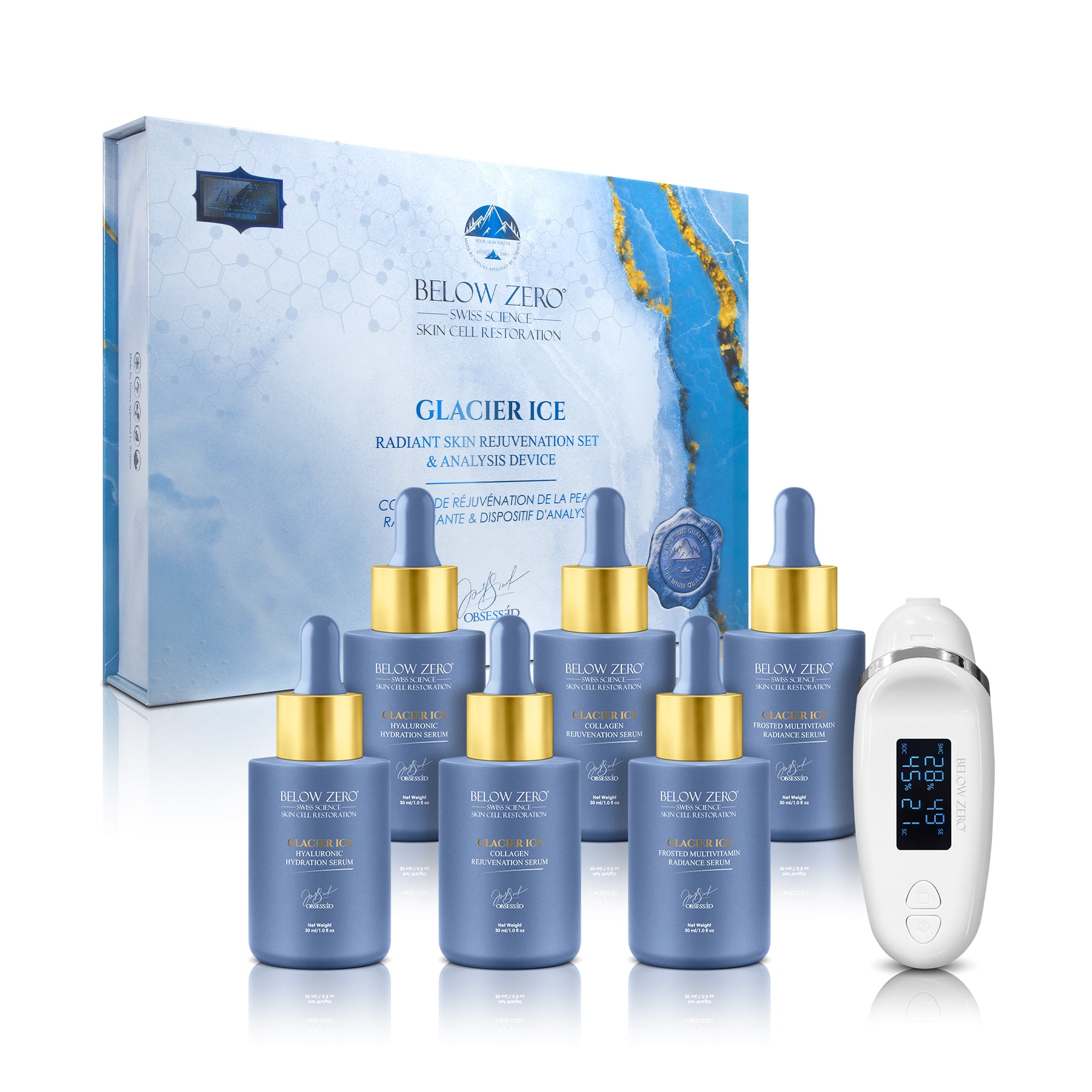 Below Zero Glacier Ice Radiant Skin Rejuvenation Set & Analysis Device