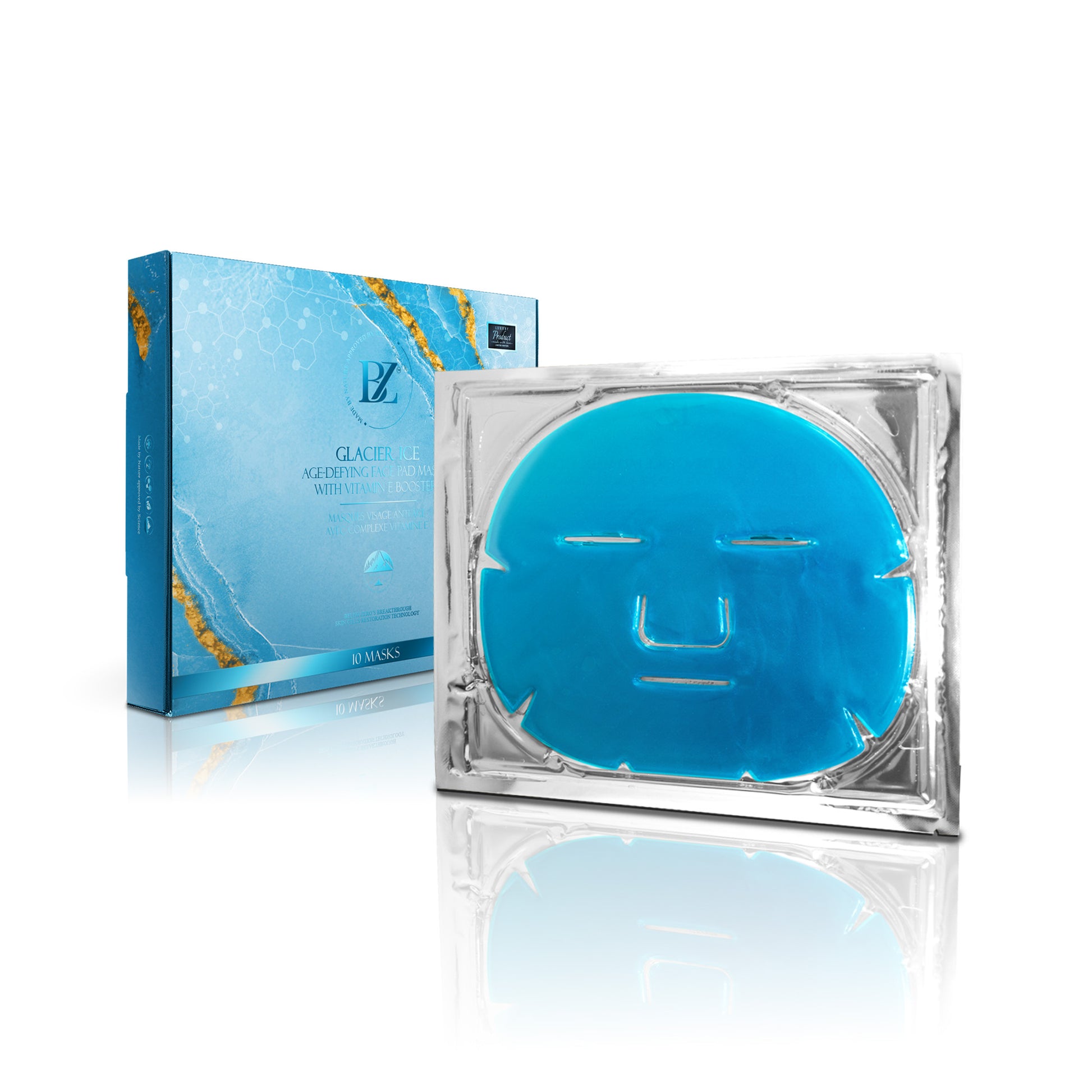 Glacier Ice - Age-Defying Face Pad Masks with Vitamin E Booster 10 p Glacier Ice - Age-Defying Face Pad Masks with Vitamin E Booster 10 p