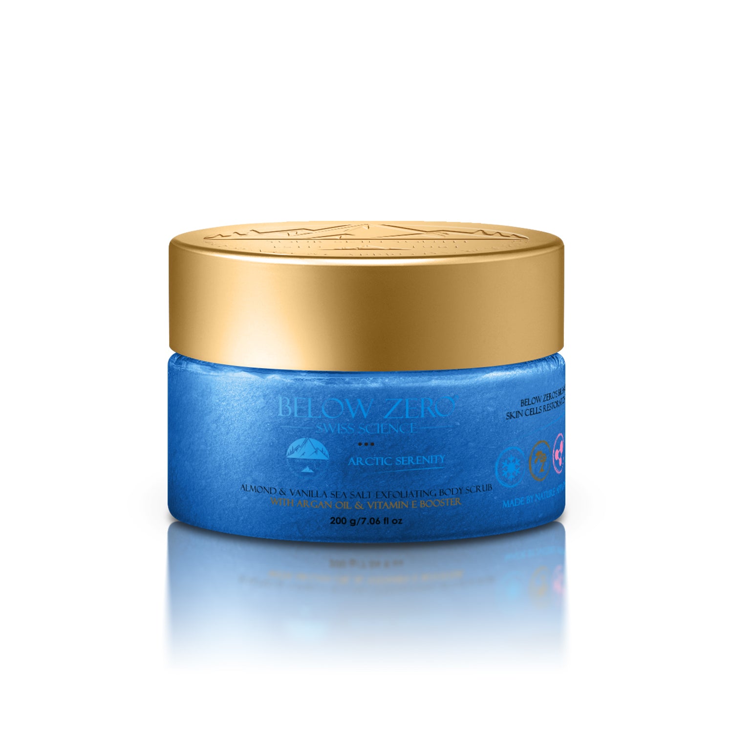 Below Zero Arctic Serenity Almond & Vanilla Sea Salt Exfoliating Body Scrub with Argan Oil & Vitamin E Booster